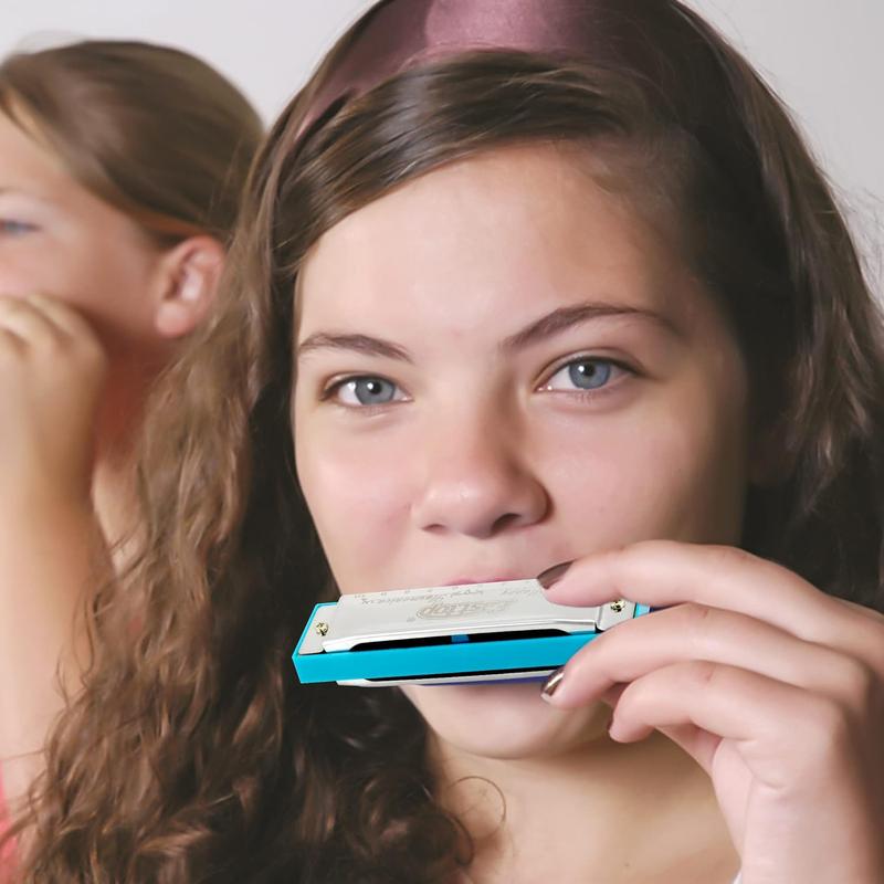 East top Blues Harmonica, Diatonic 10 Holes C Key Happy Harmonica Mouth Organ for Beginner,Kids,Children,Students,Gift,with Carrying Plastic Case,Clean Cloth and Manual