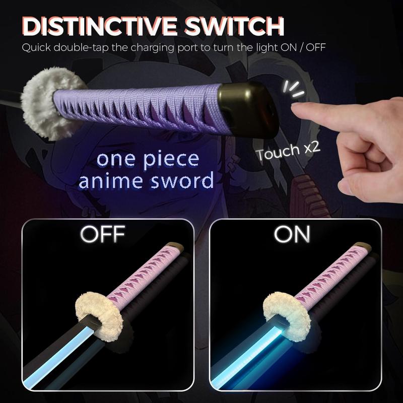 2.0 Upgraded Light Up One Piece Trafalgar D. Water Law Sword - 40 inches Plastic Anime cosplay prop