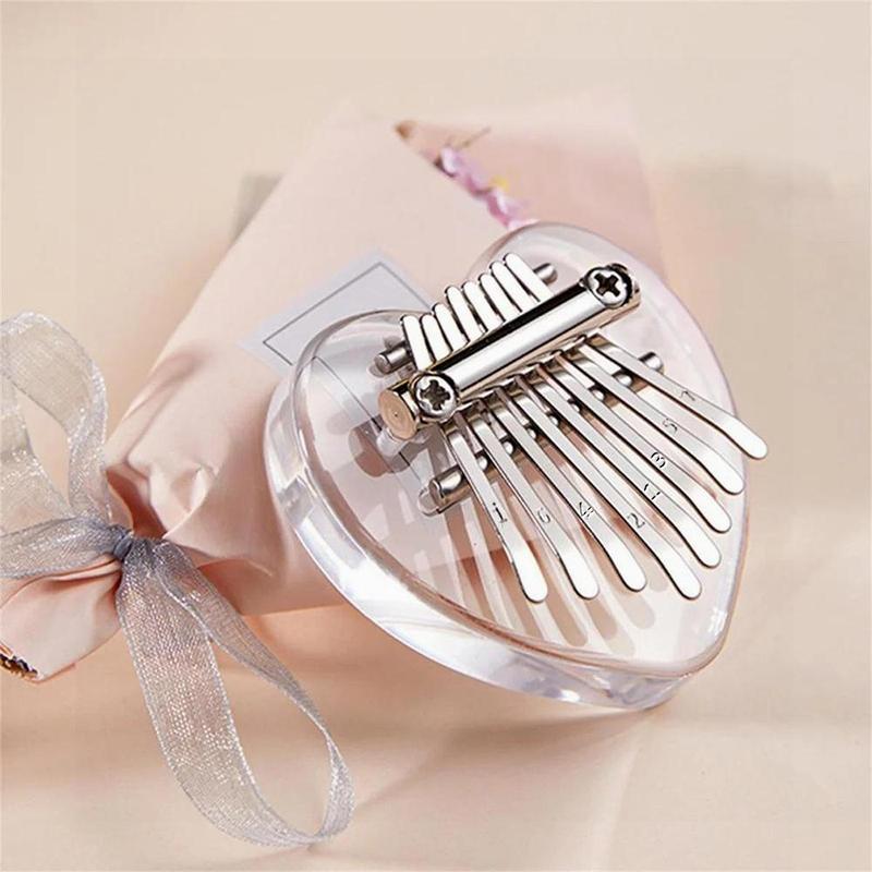 8 Key Kalimba Instrument, 1 Count Mini Musical Keyboard, Thumb Piano, Clear Acrylic Thumb Piano, Portable Instrument Gift, Christmas Gift