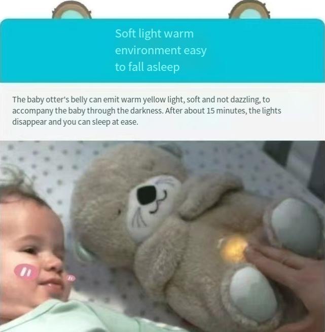 Ease anxiety with an otter stuffed animal with sensory details music lights