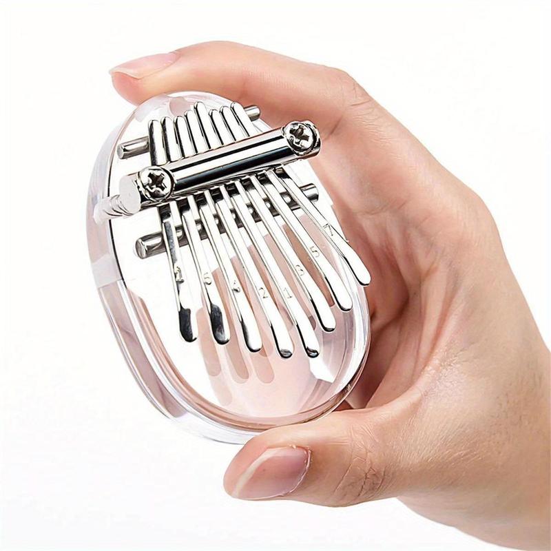 8 Key Kalimba Instrument, 1 Count Mini Musical Keyboard, Thumb Piano, Clear Acrylic Thumb Piano, Portable Instrument Gift, Christmas Gift