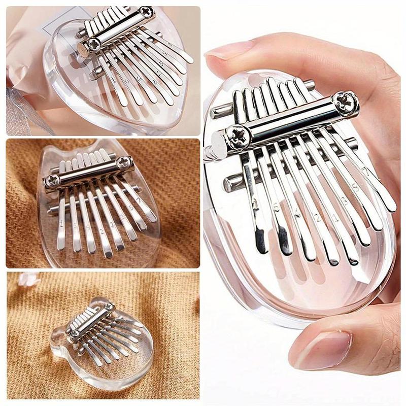 8 Key Kalimba Instrument, 1 Count Mini Musical Keyboard, Thumb Piano, Clear Acrylic Thumb Piano, Portable Instrument Gift, Christmas Gift