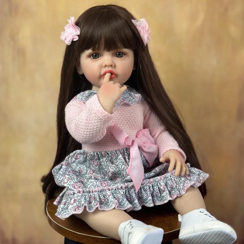 PYDOLL 55cm Lifelike Reborn Silicone Princess Doll, Full Body, Birthday Gift for Girls