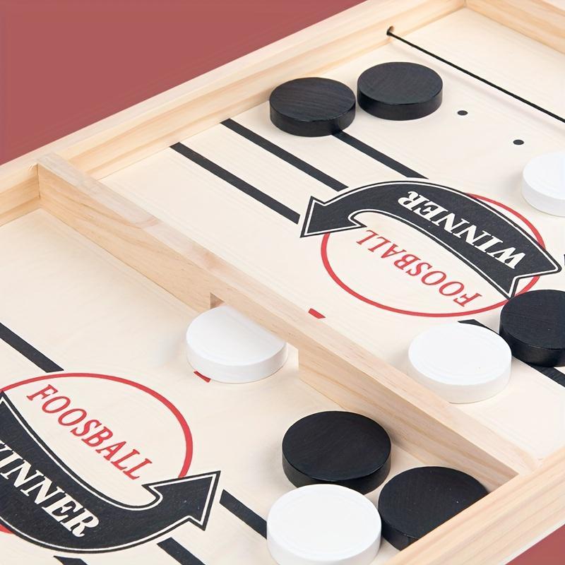 Fast Sling Puck Game, 1 Set Wooden Hockey Game, Foosball Board Game, Desktop Battle Winner Slingshot Game, Parent-child Interaction Family Games Toy, Party Game Supplies, Christmas Gift