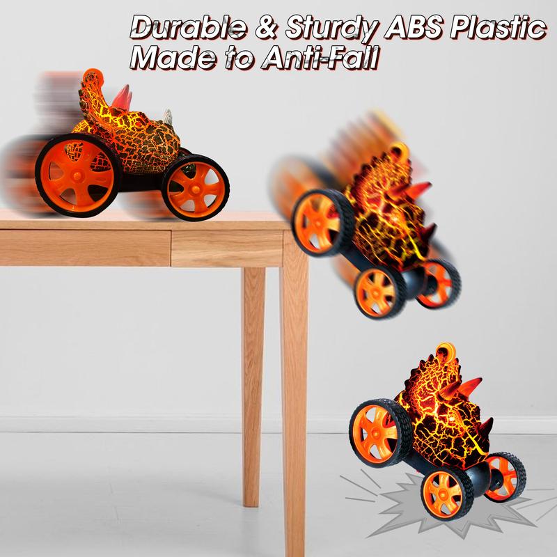 Remote Control Car,RC Stunt Car Invincible 360°Rolling Twister with Colorful Lights&Music Switch,Dinosaur Remote Control Car for 3 4 5 6 7 8 Year Old