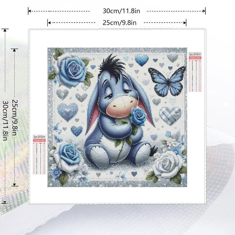 Eeyore Pattern DIY Diamond Arts Colorful Painting Kit without Frame, DIY 5D Diamond Arts Colorful Painting Kit, Wall Art Decor for Home Bedroom