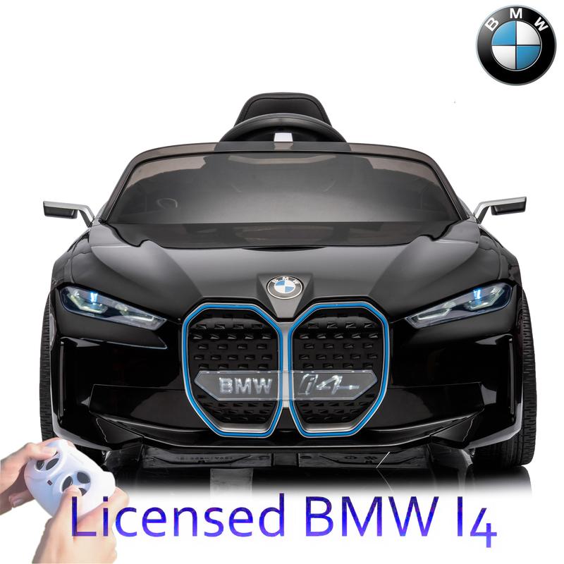 Licensed BMW I4 12V Kids Ride-On Car with Remote Control, Three-Speed, USB, MP3, Bluetooth, LED Lights, and Safety Belt for fun rides! clearance sale