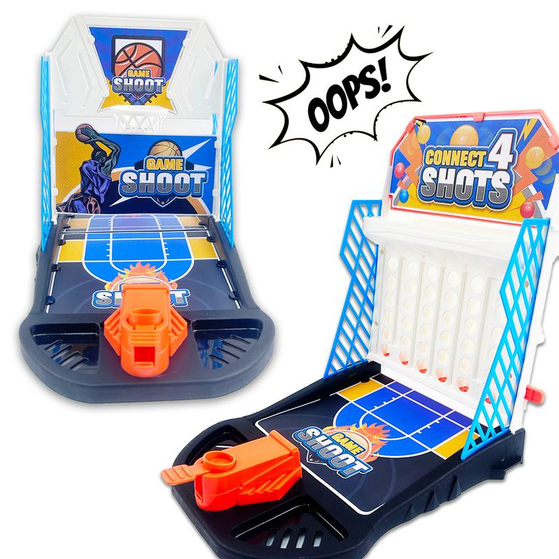 Slam Dunk & Align, 6-in-1 Mini Basketball & Strategy Game, MiniBasketball, party game, family game, gift for kids,TOY SERIES