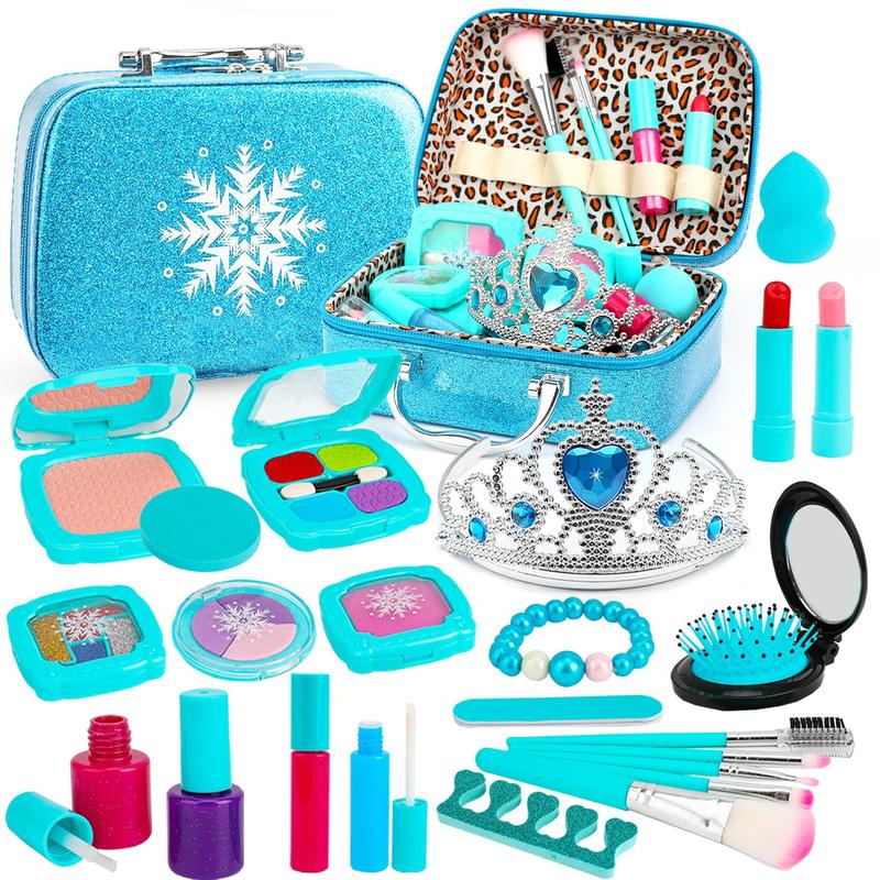 Christmas Cute Snowflake Themed Makeup Toy, 1 Set Girls Makeup Toy, Nail Polish Makeup Set, Pretend Play Makeup Toy