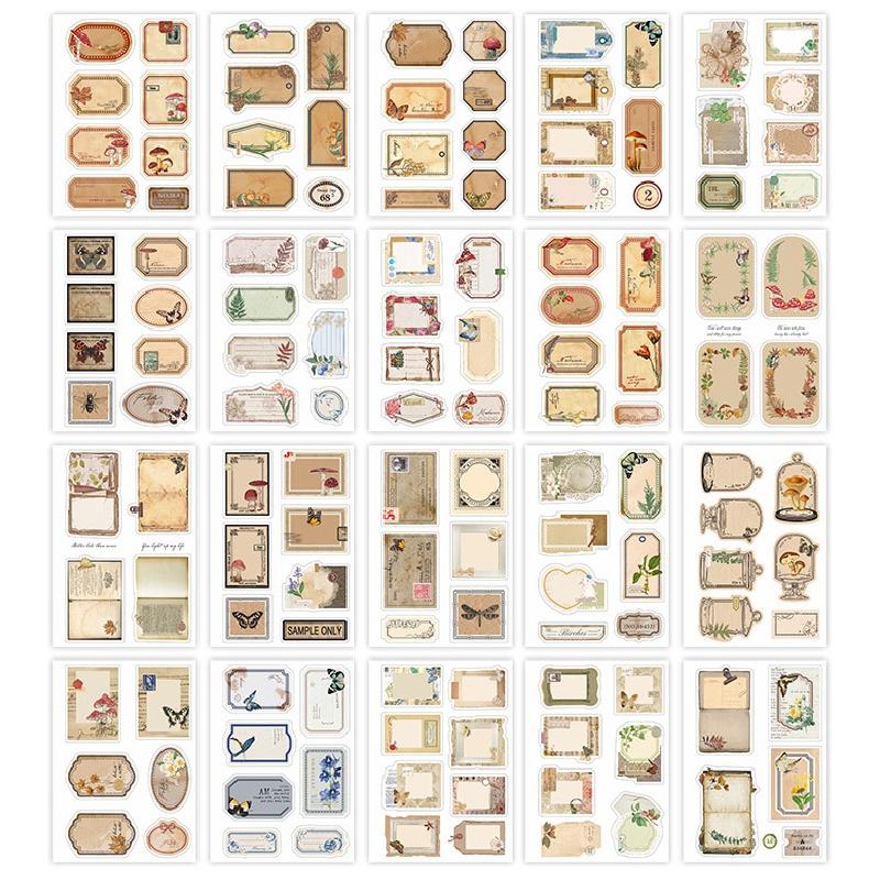 Mr.Paper 20 Pieces Of Retro Literary PET Sticker Book 4 Kinds Of Decorative Materials For Handbooks, 105mm*148mm