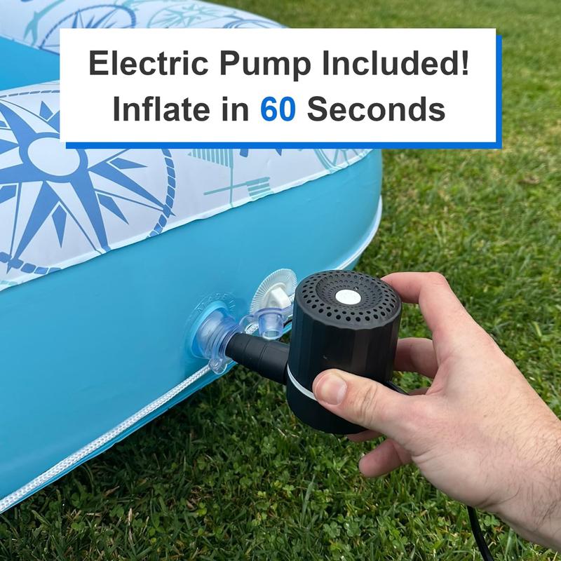 XL Inflatable Tanning Pool Lounge - Electric Pump Included - 85” x 58” - Sunbathing Suntanning (Extra Large)