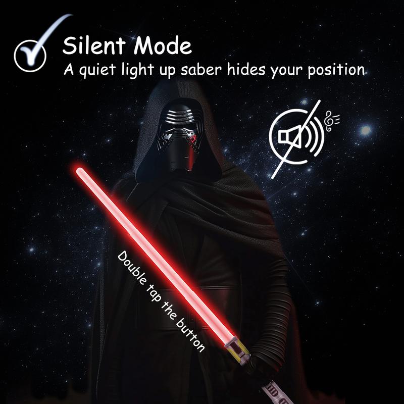 Light Saber 7 Color Changing : Extendable 2-in-1 FX Sound(Motion Sensors) Light Sword for Galaxy War Fighter Warriors, Halloween Xmas Children's Day Birthday Present Gift