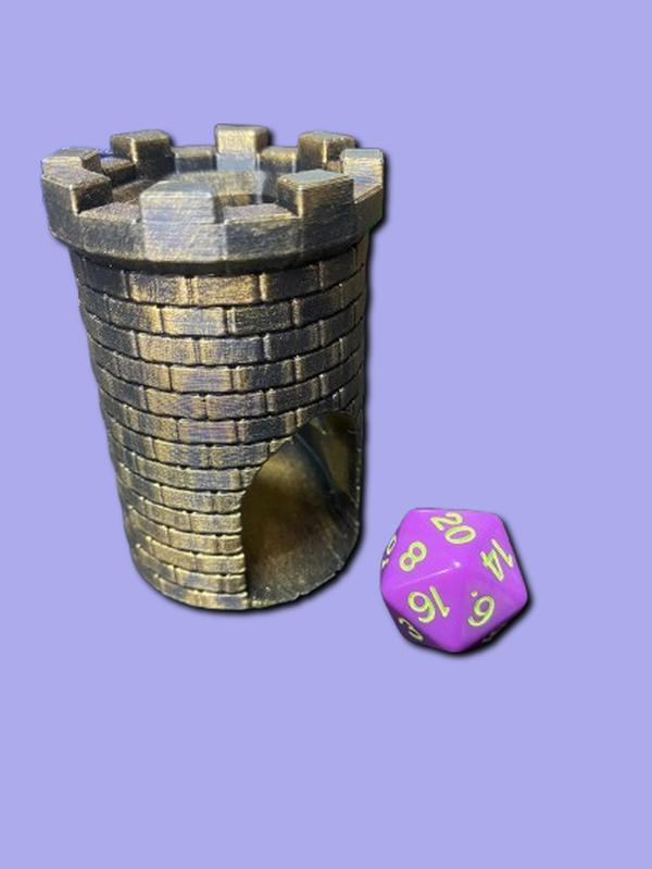 NerdHub Miniature Dice Tower for Tabletop Role Playing Games - Efficient Dice Rolling, Compact Size, Fantasy & Sci-Fi Themed Design