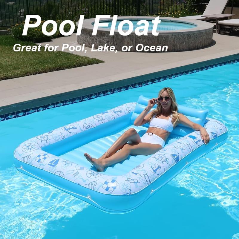 XL Inflatable Tanning Pool Lounge - Electric Pump Included - 85” x 58” - Sunbathing Suntanning (Extra Large)