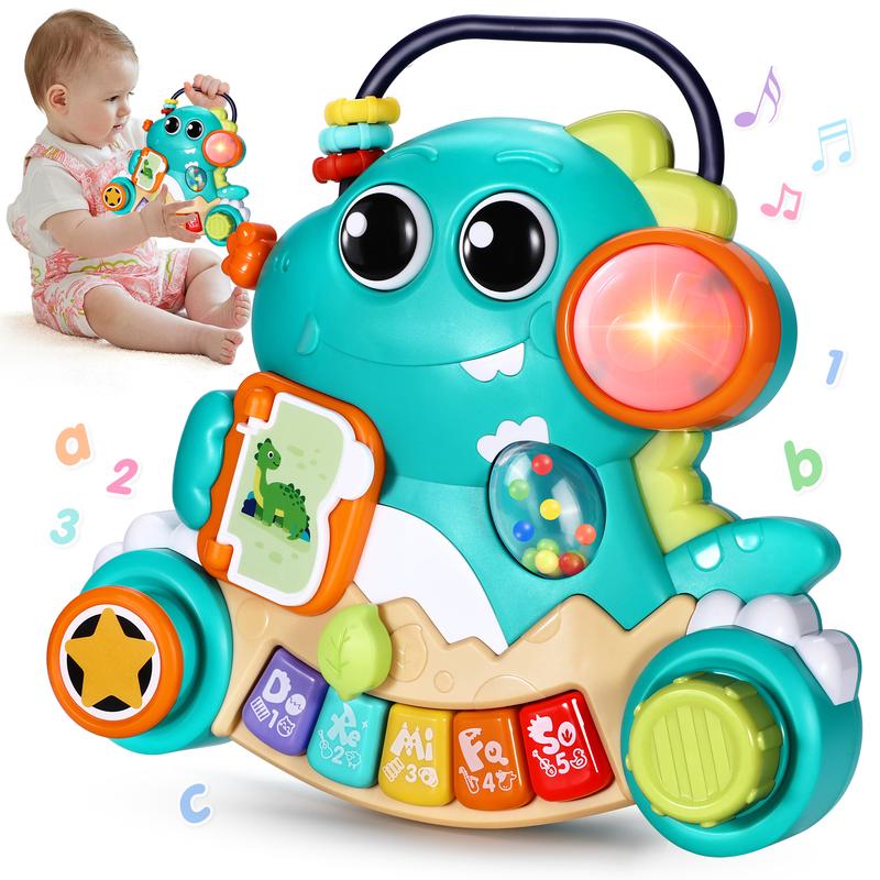 Moosia Baby Toys 6-12 Months Dinosaur Piano Music Light Up Toys for 1 Year Old Boys Girls Infant Toys for 7 8 9 10 12 18 Months Interactive Piano Keyboard Toys Baby Christmas 1st Birthday Gifts