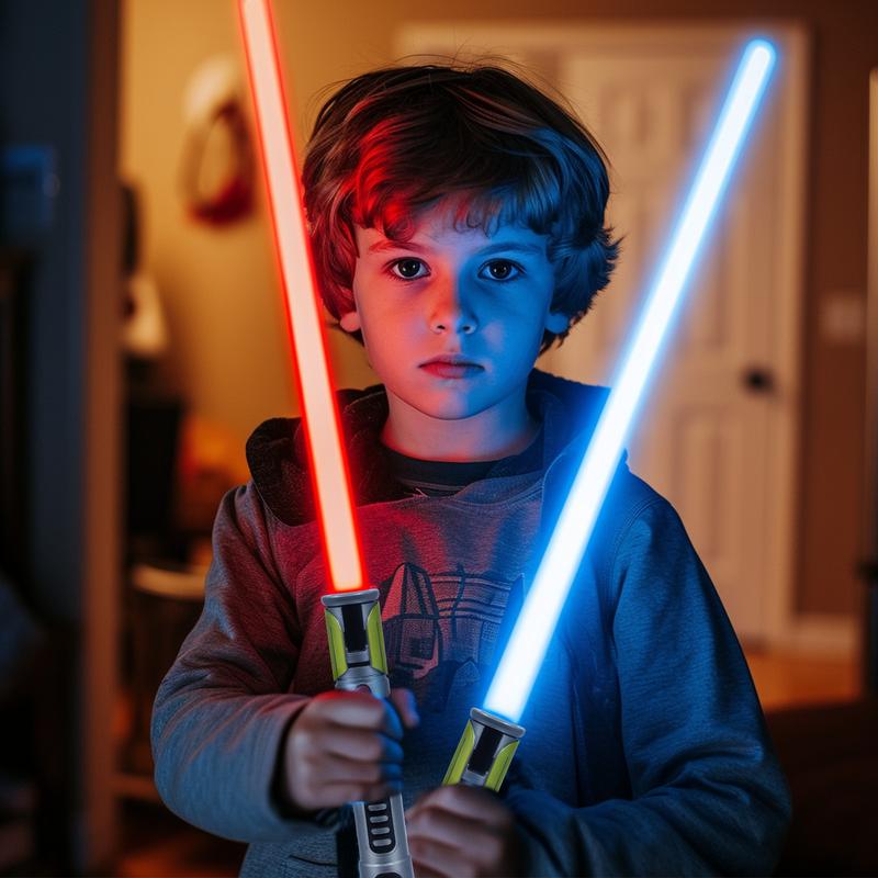 Light Saber 7 Color Changing : Extendable 2-in-1 FX Sound(Motion Sensors) Light Sword for Galaxy War Fighter Warriors, Halloween Xmas Children's Day Birthday Present Gift