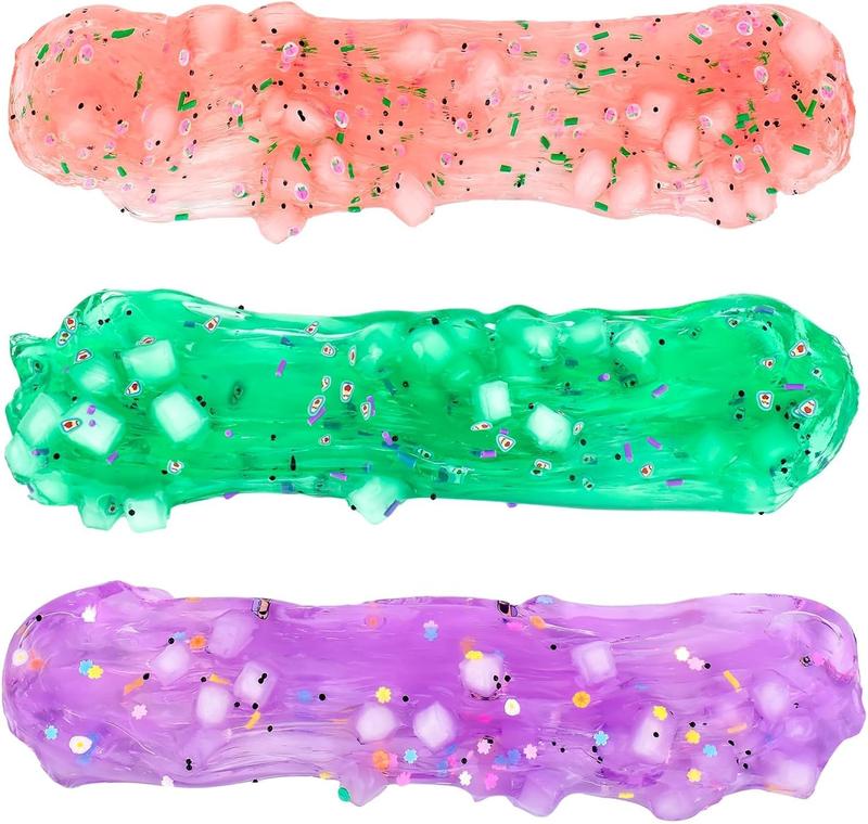 Christmas 12-Pack Slime Kit for Kids – 8 Clear & 4 Butter Slimes, Super Soft, Non-Sticky Jelly Cube Crunchy Slime, Perfect Party Favors & Sensory Toys