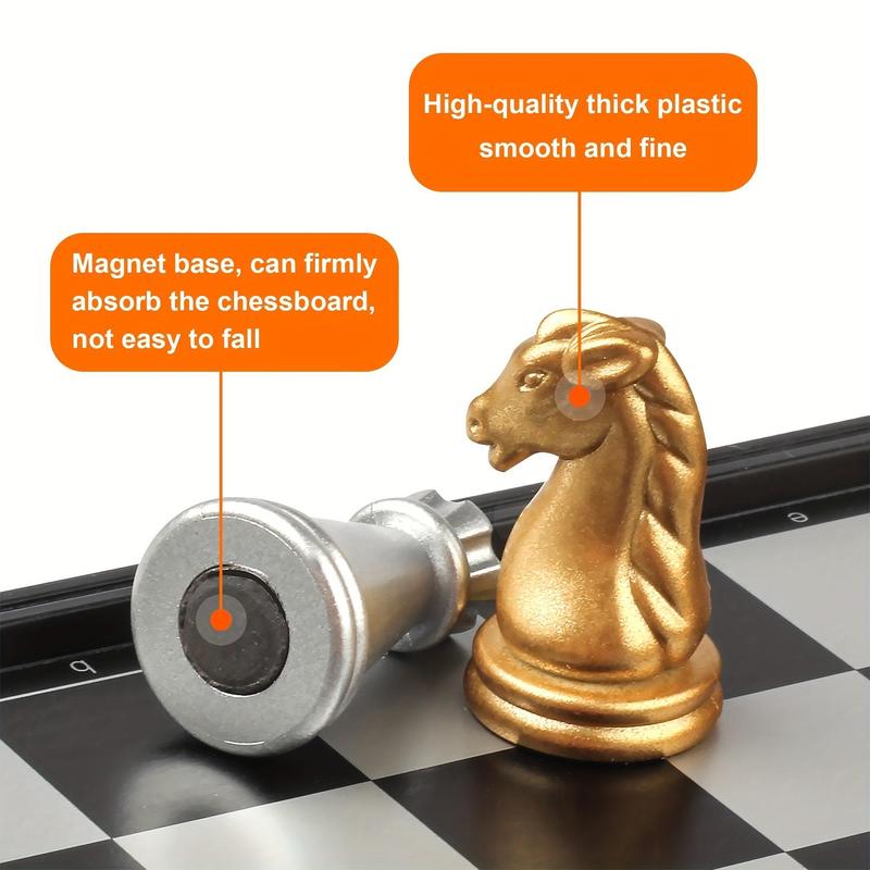 Mini Magnetic Chess Board Game, 1 Count Portable Folding Chess, International Chess Game, Educational Toys, Gifts for Birthday Festival Party