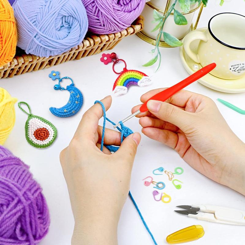 20 Large Acrylic Yarn Skeins-105 PCS Crochet Kit with Hooks Yarn Set, Premium Bundle Includes 2000 Yards Yarn Balls, Needles, Accessories, Ideal Starter Pack for Adults Beginner Professionals