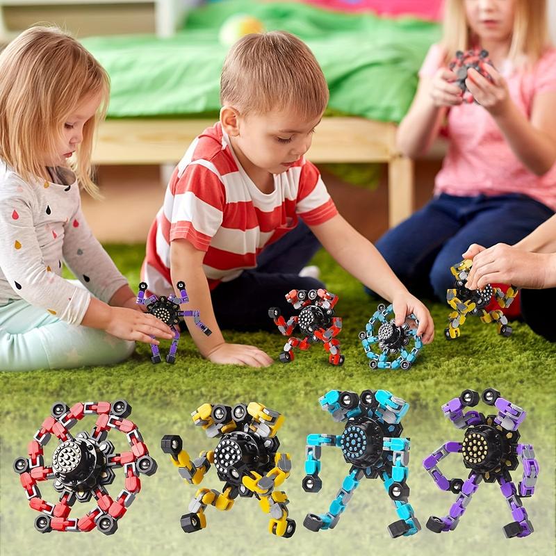 4pcs Transformable Fidget Spinners for Kids and Adults Boys and Girls Fingertip Gyros for Kids Easter Basket Stuffers Halloween Christmas Gifts