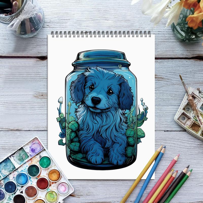 Magic Jar Theme Coloring Painting, Magical Little World in The Jar, New Year and Other Holiday Party Gifts