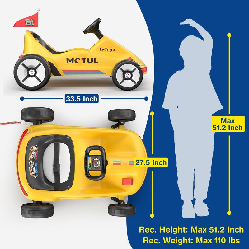 LIGIANT SAT ONE Electric Go Kart, 12V Ride on Car, Flashing Taillight, Bluetooth Music, Remote Control, Ideal First Ride for Kids