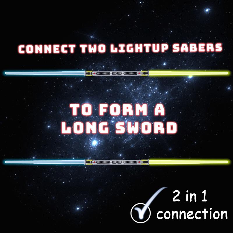 Light Saber 7 Color Changing : Extendable 2-in-1 FX Sound(Motion Sensors) Light Sword for Galaxy War Fighter Warriors, Halloween Xmas Children's Day Birthday Present Gift