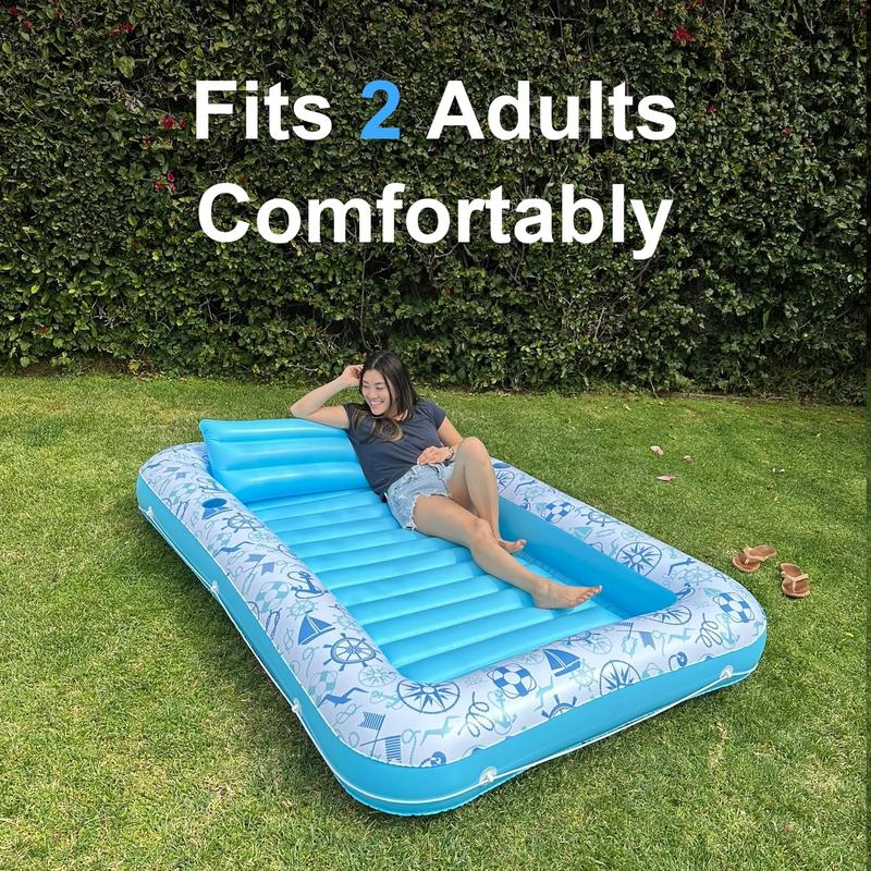 XL Inflatable Tanning Pool Lounge - Electric Pump Included - 85” x 58” - Sunbathing Suntanning (Extra Large)