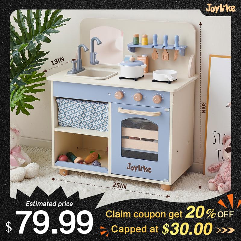 Joylike Wooden Dessert Shop, With Wooden Dessert，Food, Tableware, Play house toys