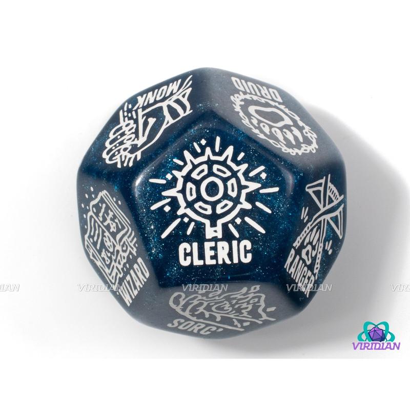 D&D Class Generator Die | Random TTRPG DnD Character Die, Improv, DM Dice Game Aide | Giant D12 Acrylic (1)