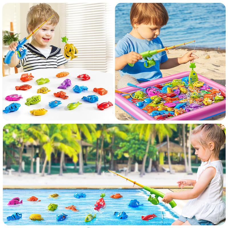 Christmas Gift Fishing Toy , Bath Toy for Child, Lodestone Fishing Pole, Summer Water Toys for , Outdoor and Indoor Toys, Gifts for Birthday and Holidays