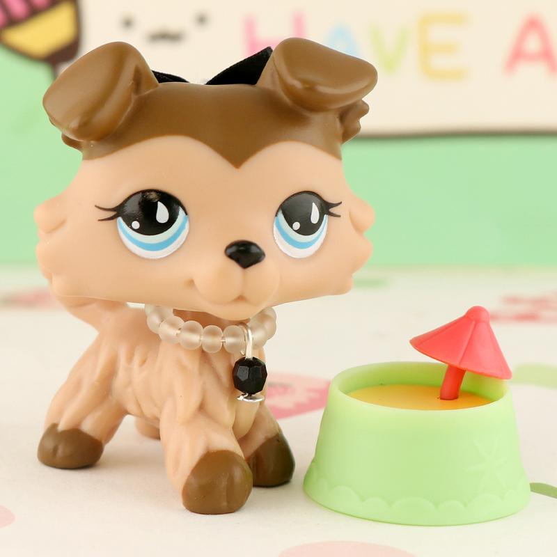 minilpsshop miniature collie shepherd dog figures pet with accessories kids xmas gift
