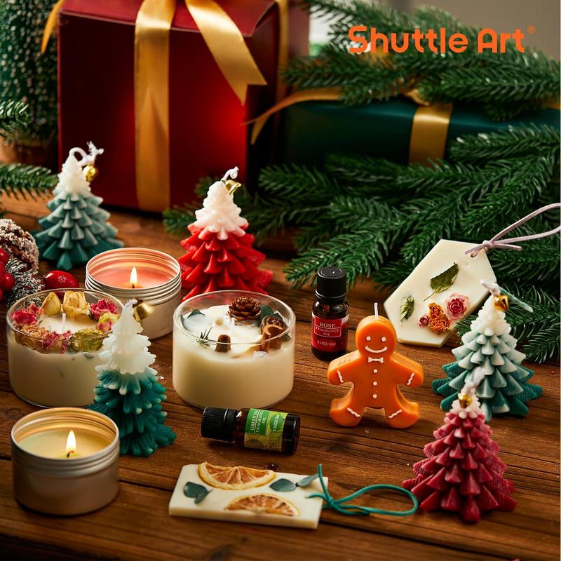 Shuttle Art Candle Making Kit, DIY Supplies with Candle Jars, Soy Wax, Candle Wicks, Color Dyes, Fragrance Oil and Capacity Pot, Candle Making Arts and Crafts for Adults and Beginners