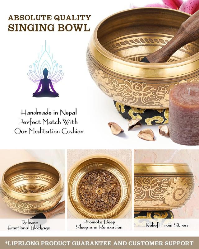 Tibetan Singing Bowls, Singing Sound Bowl Handcrafted in Nepal for Yoga 6