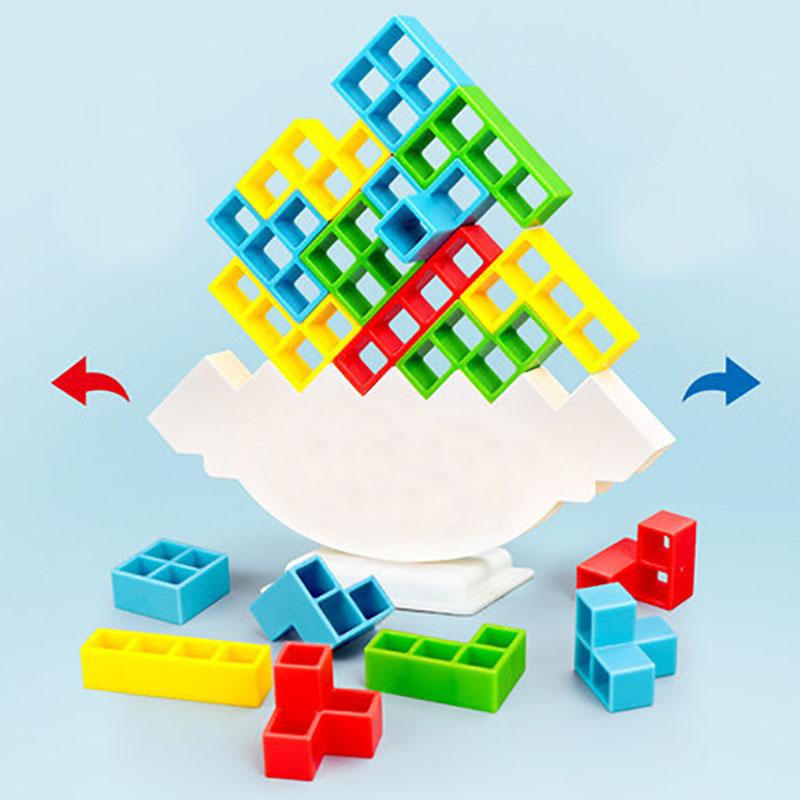 48Pcs Balance Stacking Game, Tetra Tower Board Game, Stack Attack Game for Kids & Adults, Family Parties, Travel, and Team Building, Christmas Gifts