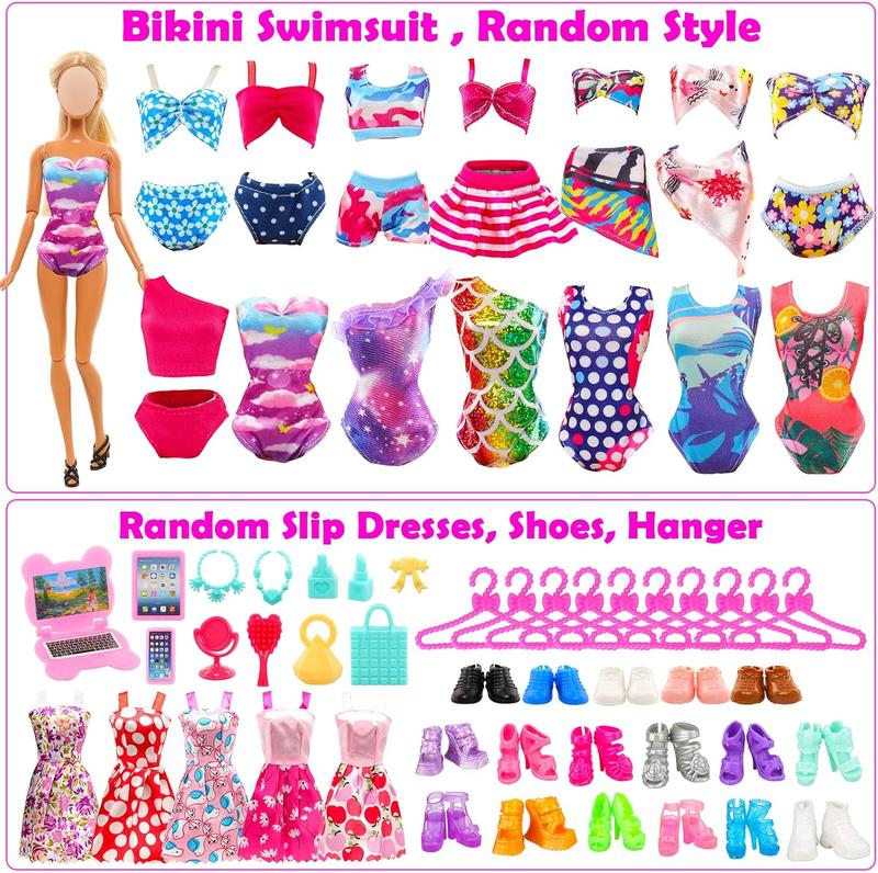Christmas gift 57 Pack Doll Clothes and Accessories Set for 11.5 Inch Doll - Includes Fashion Dresses, Wedding Gowns, Shoes, Hangers, Cosmetics & More