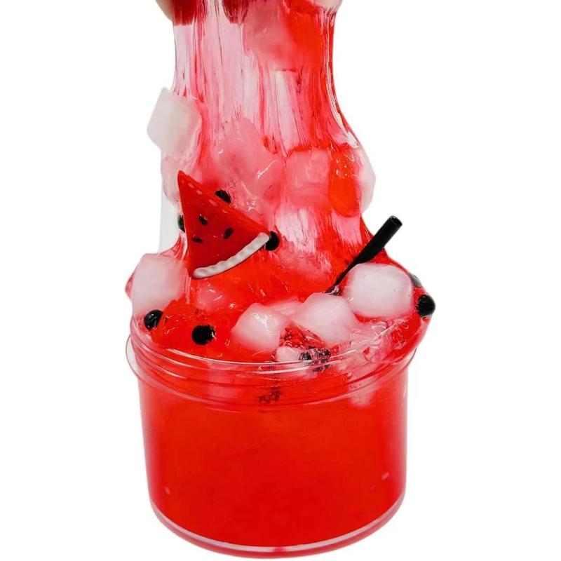 2 Pack Kit Jelly Cube Crunchy Slime Ocean Blue and Red Jelly Cube Slime.Snowflake Polar Bear, Watermelon for Gift Bags.Stress Relief Toys,Christmas Stocking fillers for Girls and Boys