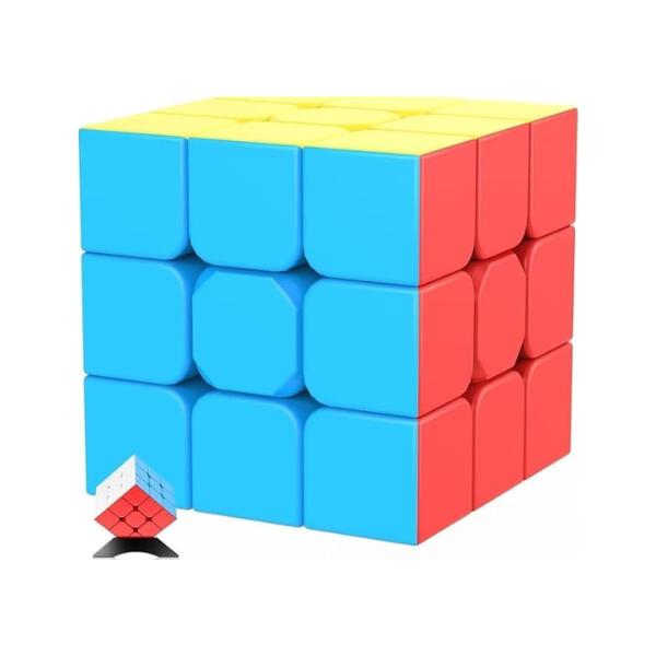 Speed Cube 3x3x3 Stickerless Puzzle with Tutorial, Smooth Turning Magic Cube for Kids & Adults