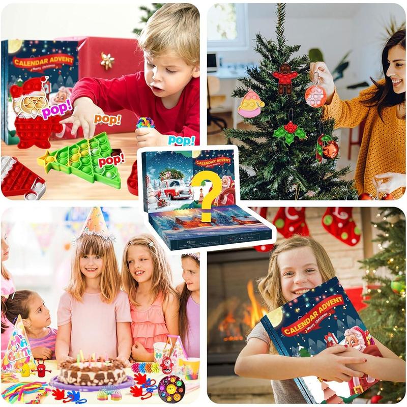 Fidget Advent Calendar 2024 for Kids - 24 Days Christmas Holiday Countdown Advent Calendars for Xmas Party Favor, Fidget Toys Bulk Sensory Toy Surprise Christmas Goodies for Girls Boys (35 Pcs)