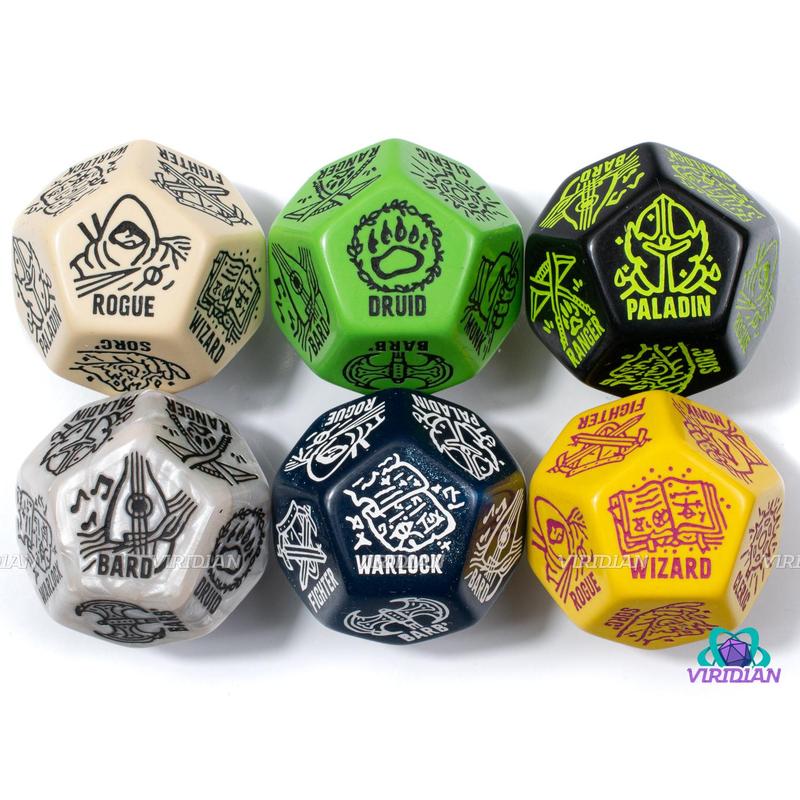 D&D Class Generator Die | Random TTRPG DnD Character Die, Improv, DM Dice Game Aide | Giant D12 Acrylic (1)