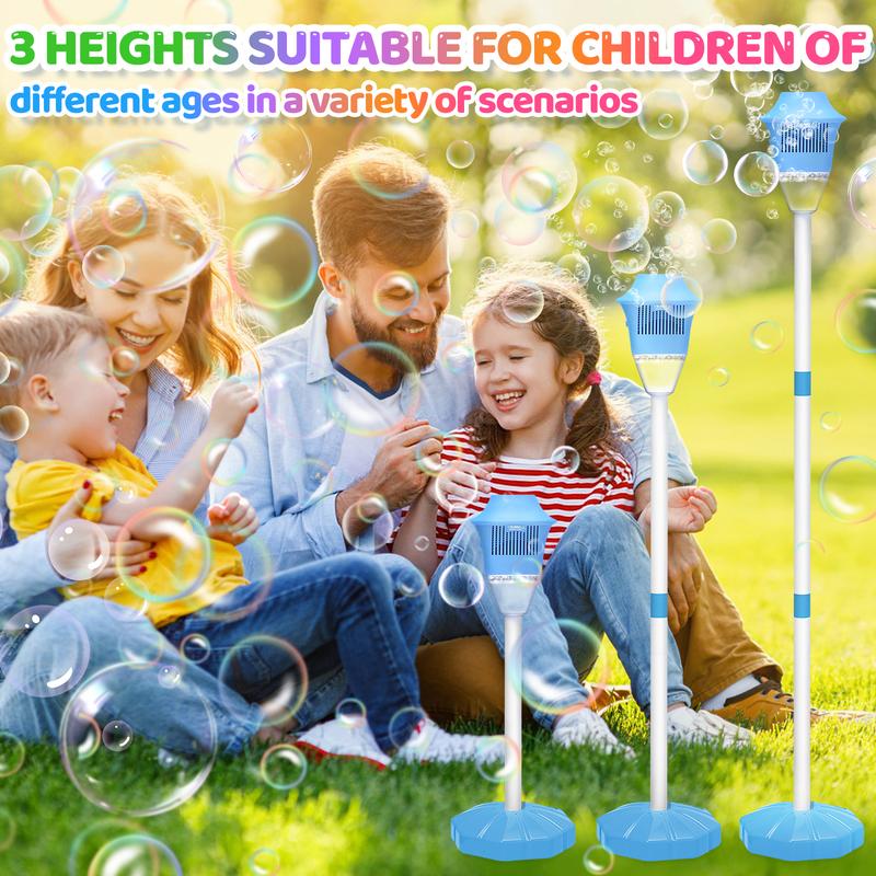 Bubble Machine Automatic, Height 47 Inch Vertical Maker with Lights for Kids, Outdoor Battery Bubble Blaster Toys for Wedding Birthday Party Christmas