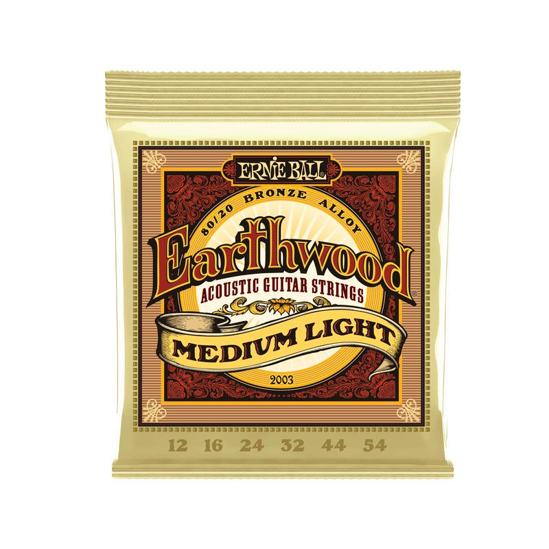 Ernie Ball Earthwood Medium Light 80 20 Bronze Acoustic Guitar Strings - 12-54