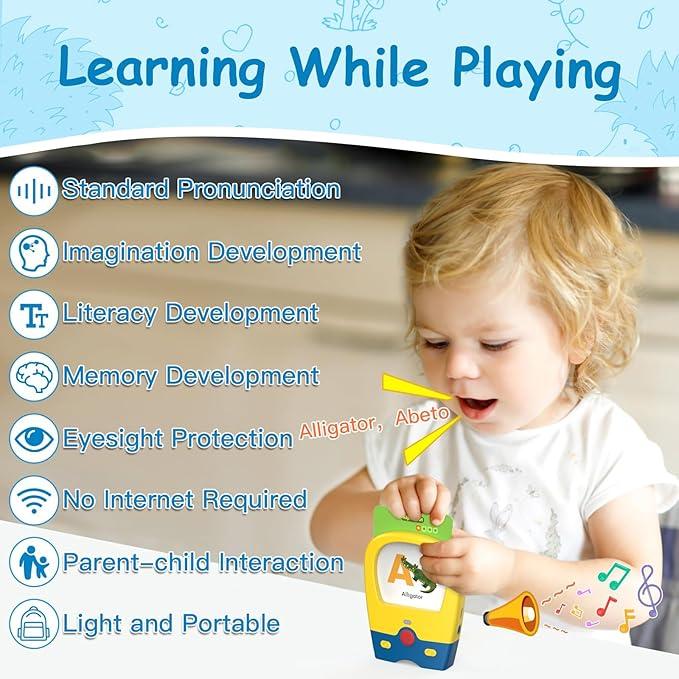 Kids Gifts,Toddler Toys Talking Flash Cards with 400 Sight Words,Montessori Toys for 1 2 3 4 5 6 Year Old Boys and Girls,Autism Sensory Toys,Learning Educational