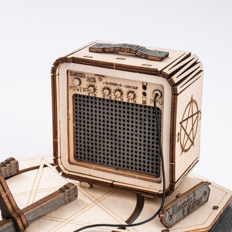 ROKR 3D Puzzles for Adults Wooden Craft Kits Musical Instrument Model Kit Collectibles Home Desk Room Decor (Electric Guitar)