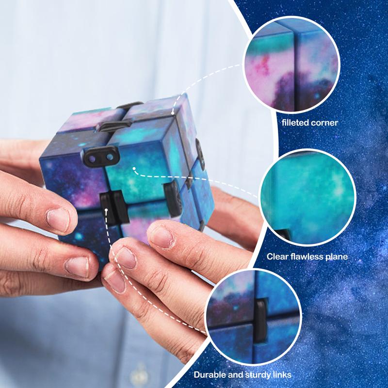 Fidget Infinity Cool Cube Toys: Fidget Toy Hand Held Magic Cubes Cool Stuff Gadgets Things Unique Birthday Gifts Boys Girls Kids Adults Anxiety Stress Relief Sensory Christmas Stocking Stuff Gift Toys
