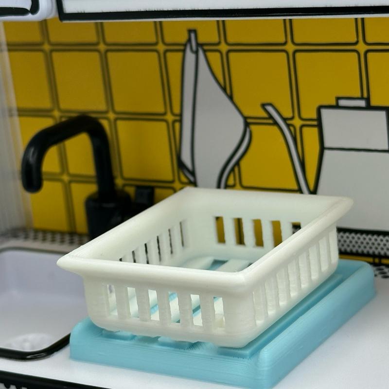 3D Printed Dish Drying Rack for Miniverse or Dollhouse