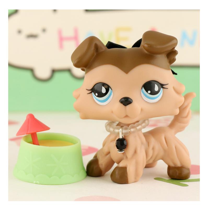 minilpsshop miniature collie shepherd dog figures pet with accessories kids xmas gift