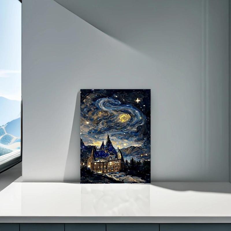 Castle Pattern Diamonds Arts Colorful Painting without Frame, DIY 5D Diamonds Art Crafts Kit, Wall Art Decoration for Home Living Room Bedroom