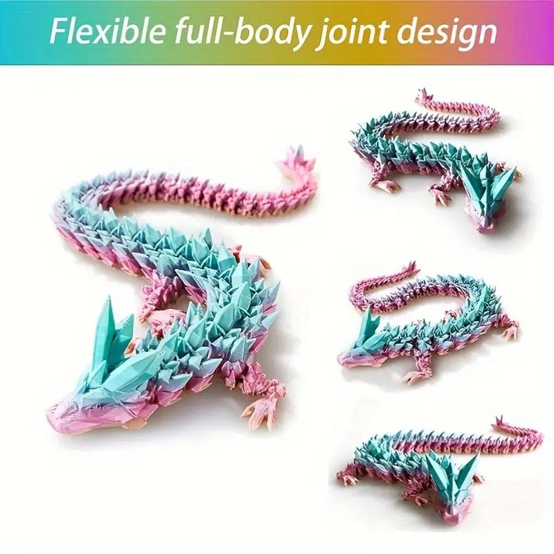 Christmas 3D Printed Crystal Dragon Egg with Articulated Dragon, Random Color Dragon Egg Toy, Dragon Fidget Toy, Perfect for Collectors, Party Decor & Gifts