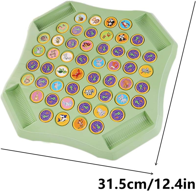 Animal Flip Memory Chess Game, 2024 New Cartoon Chess Board Game Puzzle, Intellectual Chess Board Flip Game for Adults Kindergarten Preschool Gathering